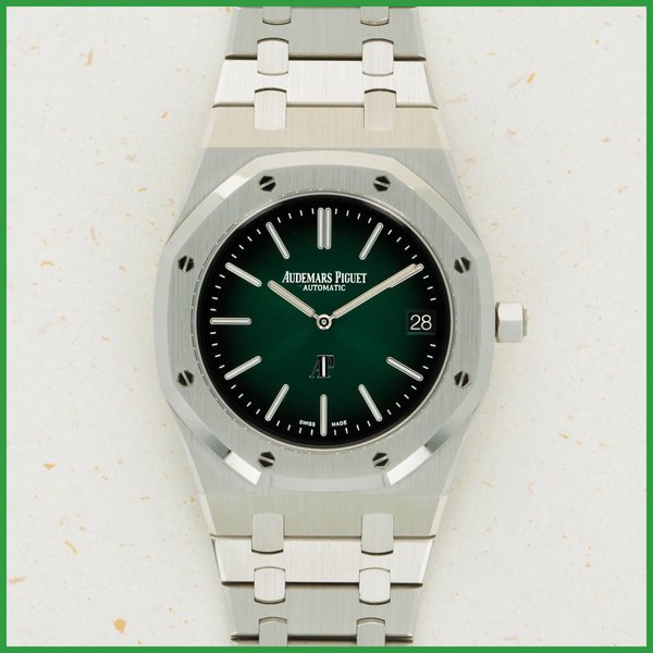 Audemars Piguet Audemars Piguet Royal Oak Jumbo Extra-Thin 15202 Platinum Green Dial