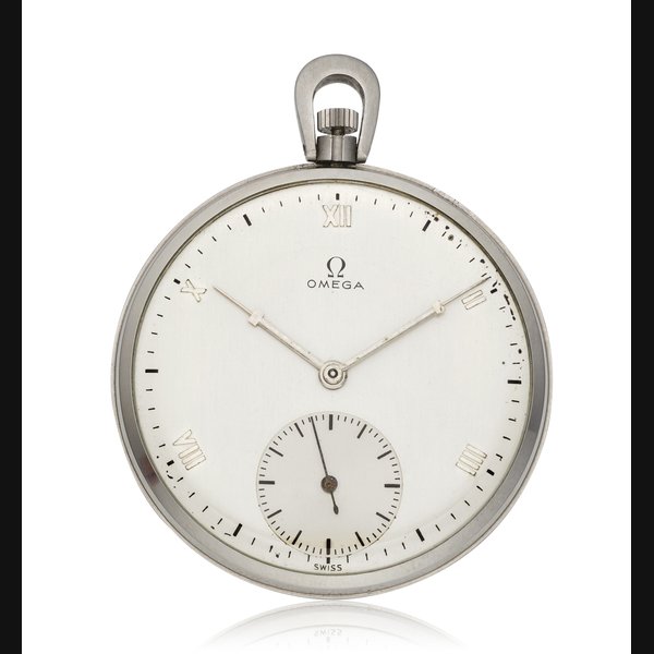 OMEGA, STEEL POCKET WATCH