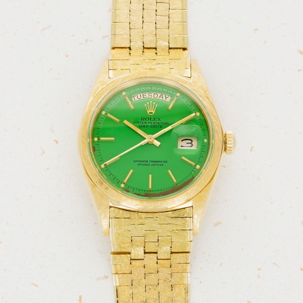 Rolex Rolex Day-Date 1806 Green Stella Dial Florentine Finish Brick Bracelet · 1806