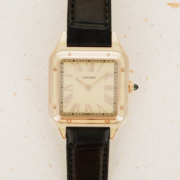Cartier Cartier Santos Dumont Rose Gold Cream Lacquered Case WGSA0054 