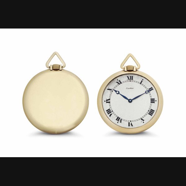 Cartier Cartier. An 18k Pink Gold Ultrathin Openface Keyless Lever Dress Watch with Presentation Box SIGNED CARTIER, MOVEMENT EUROPEAN WATCH AND CLOCK CO., INC., CIRCA 1920