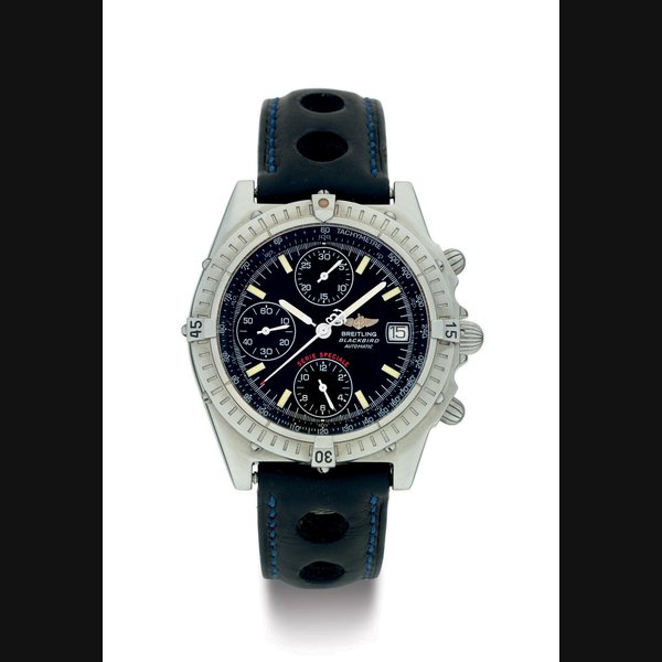 BREITLING. A STAINLESS STEEL AUTOMATIC CHRONOGRAPH WRISTWATCH WITH DATE SIGNED BREITLING, CERTIFIED CHRONOMETRE, SERIES SPECIALE, BLACKBIRD, CASE NO. 16331, REF. A13350, CIRCA 2007