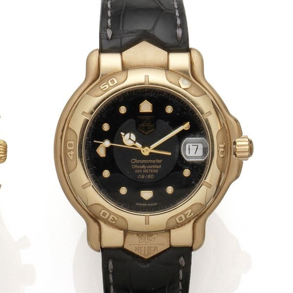 TAG Heuer TAG Heuer. A Limited Edition 18K rose gold automatic calendar wristwatch 6000 Gold Chronometer, Ref:WH5147, No.9/50, Case & Movement No.181770, Sold 26th May 1999