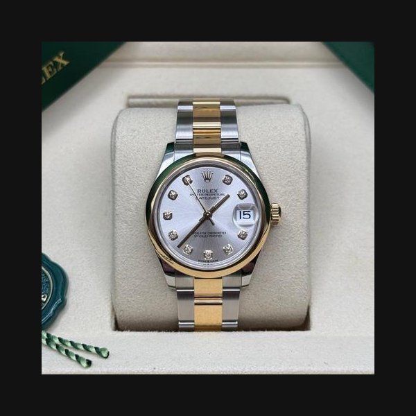 Rolex Rolex Datejust31 NEW 2026 Silver Diamond Dial Two Tone Yellow Gold Smooth Bezel Oyster Bracelet