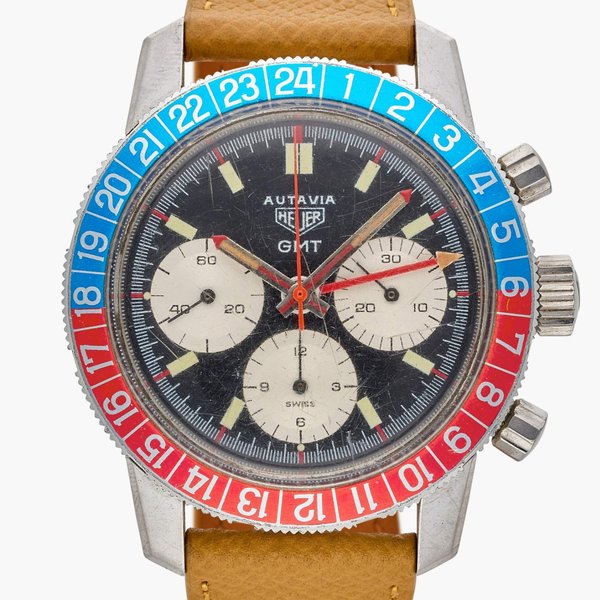 Heuer Reference 2446C Autavia GMT | A stainless steel dual time chronograph wristwatch, Circa 1970