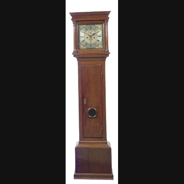 A George I longcase clock movement, circa 1715, in later oak case
