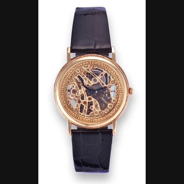 Seiko SEIKO CREDOR SKELETON YELLOW GOLD Seiko, Japan, Credor, Skeleton, case No. 830004. Made in the 1990's. Fine and unusual, thin, skeletonized, 18K yellow gold wristwatch with an 18K yellow gold Seiko buckle. To be sold without reserve | Important Modern and Vintage Timepieces | Hong Kong, 19th October 2012