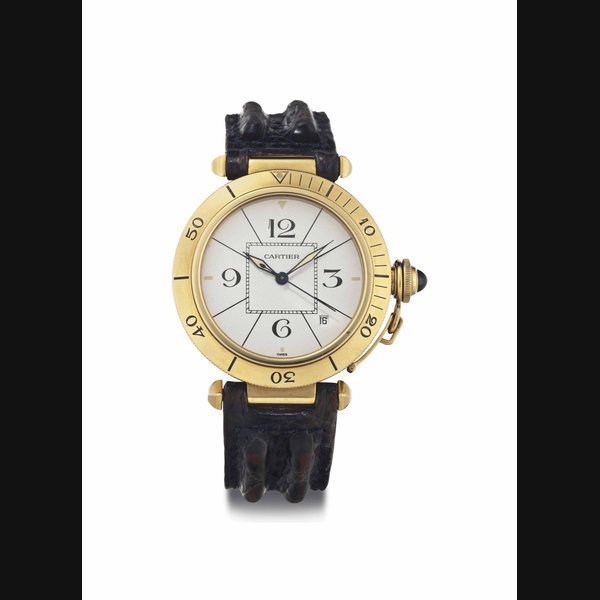Cartier Cartier. An 18k Gold Automatic Wristwatch With Date SIGNED CARTIER, PASHA DE CARTIER MODEL, REF. 85 0116, CASE NO. 820'903, CIRCA 2000