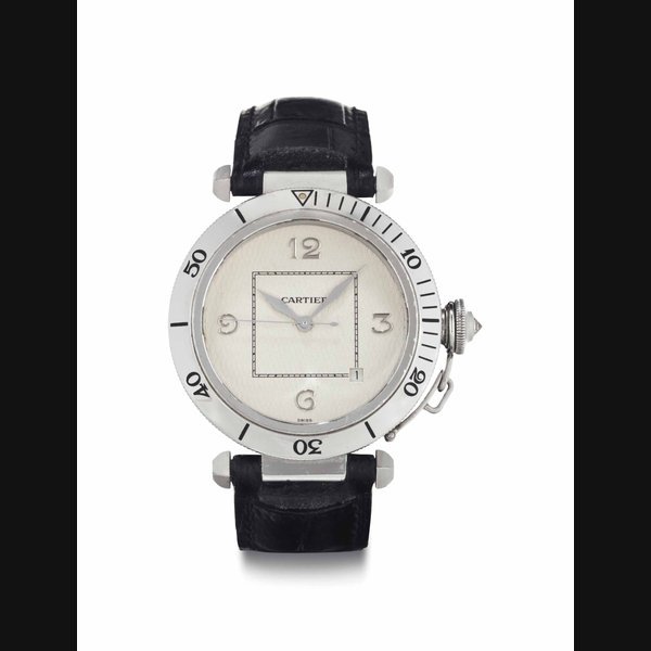 Cartier Cartier. An 18k White Gold Automatic Wristwatch With Date SIGNED CARTIER, PASHA DE CARTIER MODEL, REF. 2332, CASE NO. MG258115, CIRCA 2000