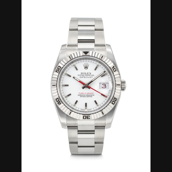 ROLEX. AN ATTRACTIVE AND WELL-PRESERVED STAINLESS STEEL AUTOMATIC WRISTWATCH WITH SWEEP CENTER SECONDS AND DATE DATEJUST TURN-O-GRAPH MODEL, REF. 116264, CASE NO. Z327056, CIRCA 2011