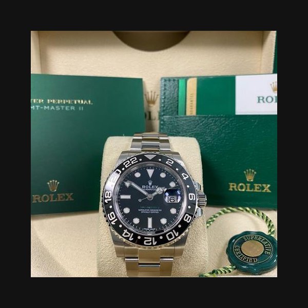 Rolex Rolex GMT-Master IILike NEW 2016 GMT-Master II Black Dial Green Arrow Hand 116710LN FULL SET