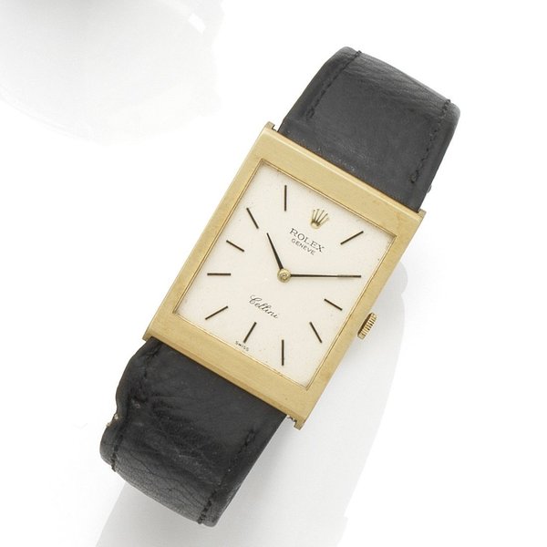 Rolex. An 18K gold manual wind wristwatch Cellini, Ref:4027, Serial No.393****, Circa 1973