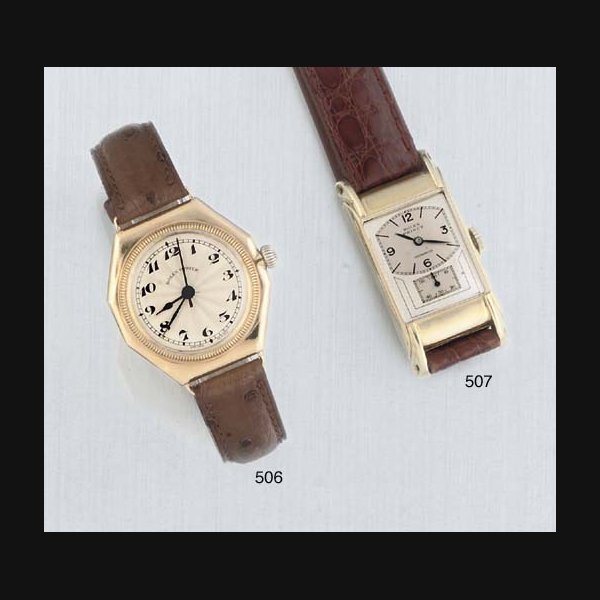 Rolex Rolex. A 14ct Gold Rectangular Cased Wristwatch SIGNED ROLEX PRINCE CHRONOMETER, REF 3937, CIRCA 1940