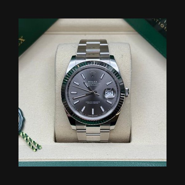 Rolex Datejust41 NEW 2026 Slate Index Dial Stainless Steel Fluted Bezel Oyster Bracelet Ref. 126334