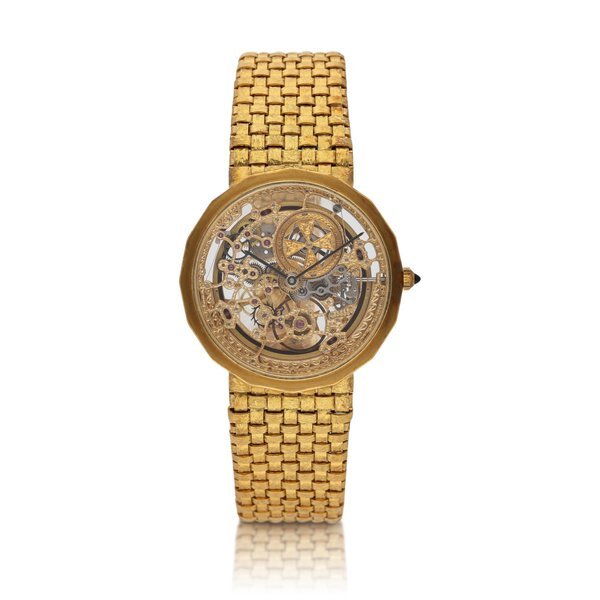 Vacheron Constantin A yellow gold skeletonized bracelet watch, Circa 1990