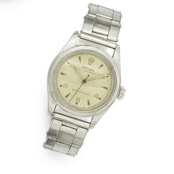 Rolex. A stainless steel manual wind bracelet watch Oyster Royal, Ref:6144, Serial No.834***, Circa 1950