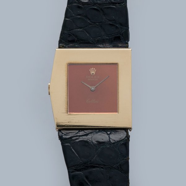 ROLEX CELLINI KING MIDAS 4017 BURGUNDY DIAL 18K YG
