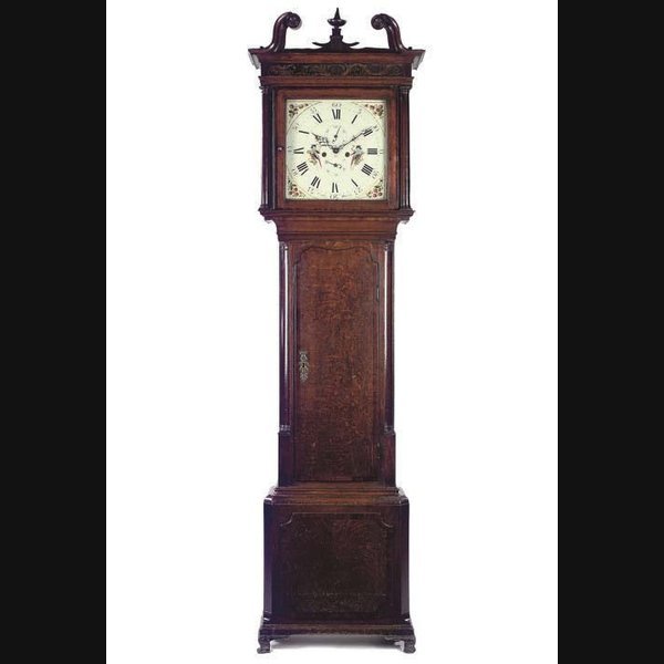 A George III oak and mahogany eight day longcase clock COATS, ROBERT, WIGAN. CIRCA 1790