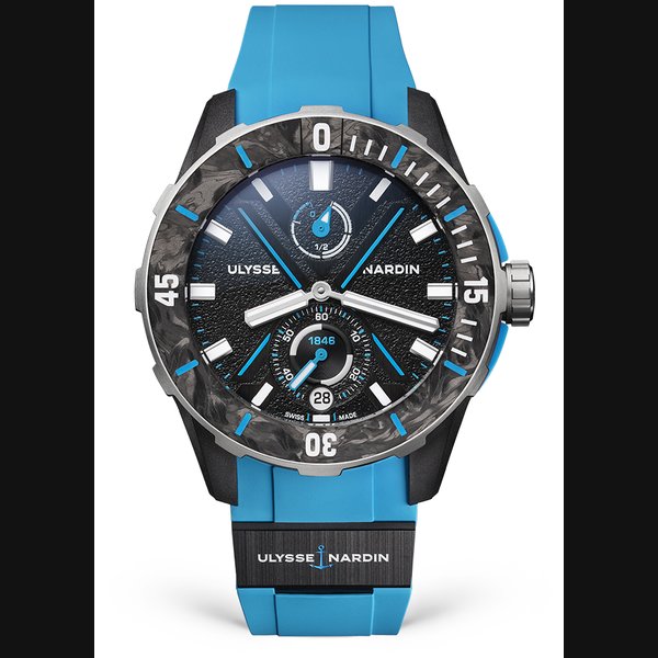 Ulysse Nardin Diver NET Azure 44 mm Black Dial Stainless Steel Rubber Strap 1183-170-2B/3A Ref. 3723-170-1A/3A