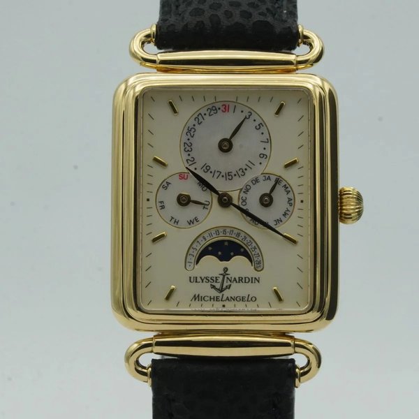 Ulysse Nardin Michelangelautomatik Men's Watch 161-41 High Condition 750 Gold 29MM Ref. 161-42