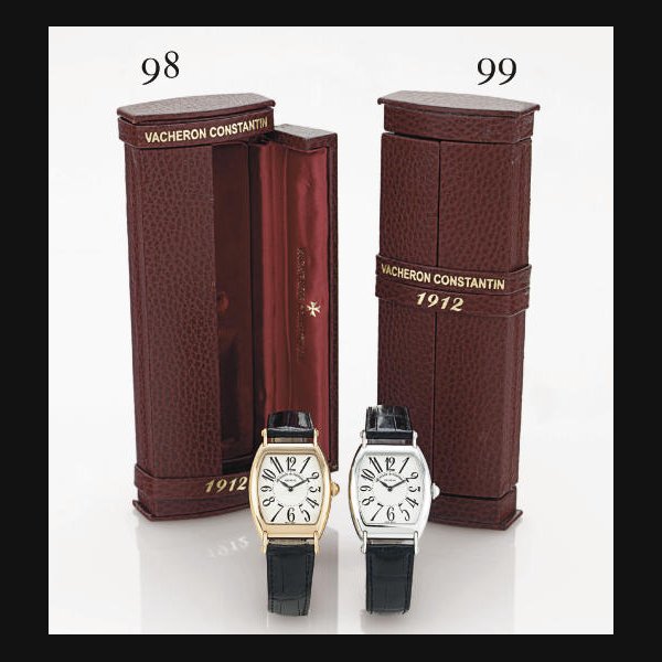 VACHERON CONSTANTIN. A LIMITED EDITION 18K PINK GOLD TONNEAU WRISTWATCH SIGNED VACHERON CONSTANTIN, GENEVE, "LES HISTORIQUES 1912", MOVEMENT NO. 852792, CASE NO. 689539, REF. 37001, NO. 371/1912, CIRCA 1990