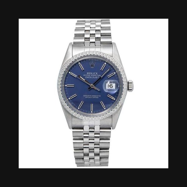 Rolex Datejust16030 Jubilee Stainless Steel Blue Index Automatic 36mm Blue Index Dial | Fluted Bezel | Jubilee Bracelet | Cal. 3035