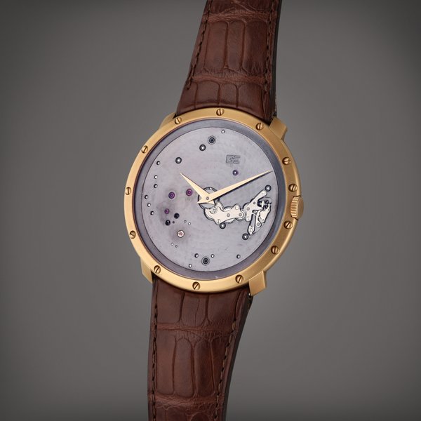 Guy Ellia Reference OR RS TSP 2388 LV1 Time Space | A pink gold skeletonized wristwatch, Circa 2011