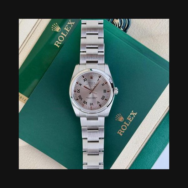 Rolex Oyster PerpetualAir-King 34mm 2011 Silver Roman Smooth Oyster Preowned 114200