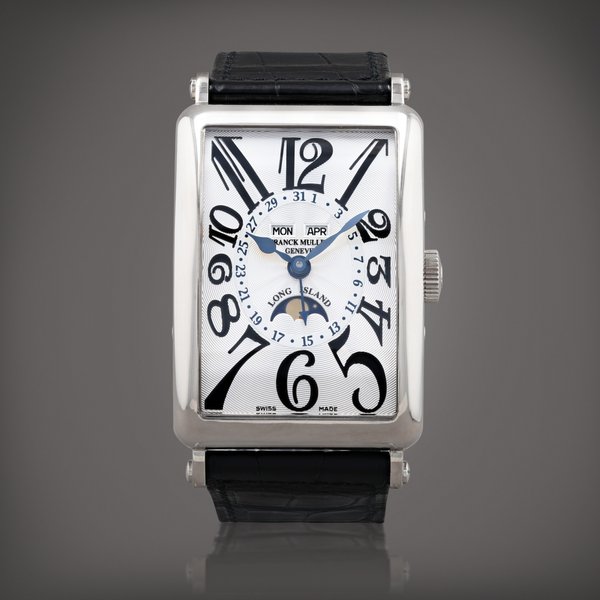 Franck Muller Long Island, reference 1200 MC L    Montre bracelet en or blanc avec triple calendrier et phases de lune |  White gold triple calendar wristwatch with moon phases    Vers 2002 |  Circa 2002