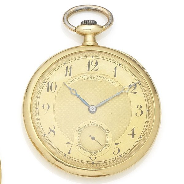 Vacheron & Constantin. An 18K gold keyless wind open face pocket watch Case & Cuvette No.214866, Movement No.351041, Circa 1915