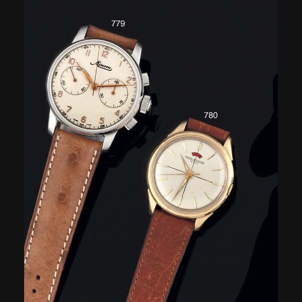 A Wristwatch and a Fob Watch SIGNED: JAEGER LECOULTRE, CASE NO 147571, CIRCA 1950; AND LECOULTRE, ASTRUA TORINO, CASE NO 76953, CIRCA 1930