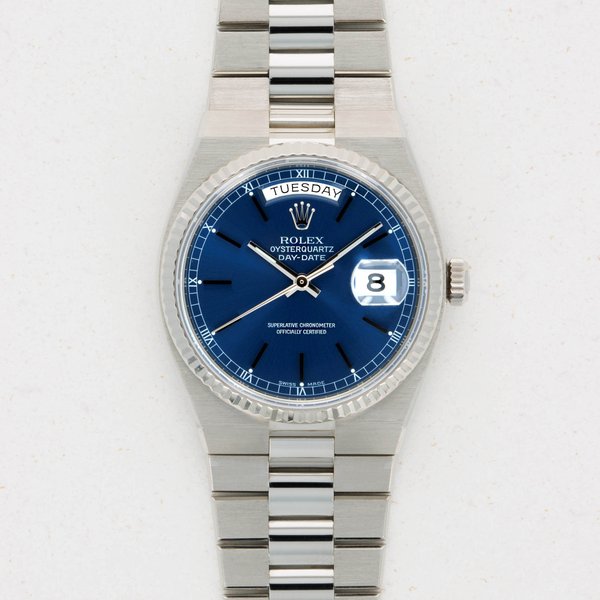 Rolex Rolex Day-Date Oysterquartz 18k White Gold · 19019