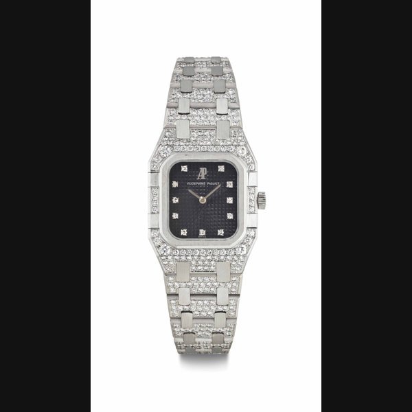 Audemars Piguet Audemars Piguet. A Lady's 18k White Gold and Diamond-Set Bracelet Wristwatch SIGNED AUDEMARS PIGUET, NO. 384733, CIRCA 1985