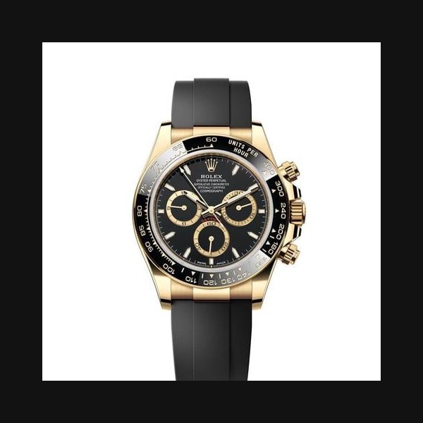 Rolex DaytonaNEW 2026 Black Dial Yellow Gold Case Ceramic Bezel Oysterflex Strap Ref. 126518ln