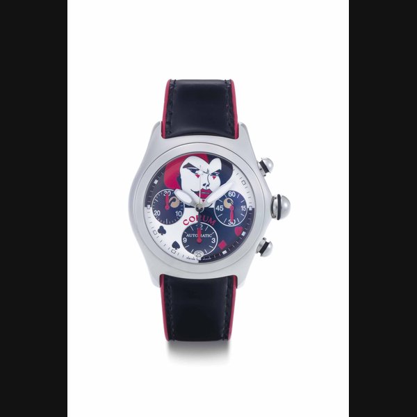 Corum. A Limited Edition Stainless Steel Automatic Chronograph Wristwatch with Date SIGNED CORUM, THE COLLECTOR'S SERIES, BUBBLE JOKER, NO. 416/777, REF. 285.240.20, CASE NO. 794'855, CIRCA 2000