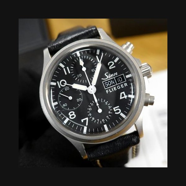 Sinn Sinn 356Flieger St 38,5 mm Chronograph Plexiglas FULL SET 2017 BAND NEU