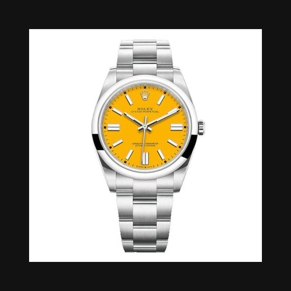 Rolex Oyster Perpetual41 Yellow Index Stainless Steel Smooth Bezel Oyster Bracelet Ref. 124300