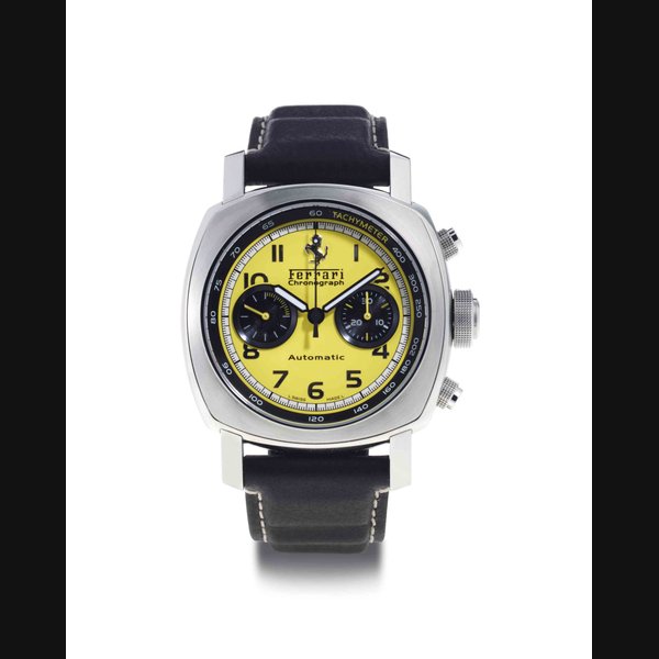 Panerai. A Limited Edition Stainless Steel Automatic Chronograph Wristwatch SIGNED OFFICINE PANERAI, FERRARI, CHRONOGRAPH, F6656, NO. FB241/800, CASE NO. BB'1230'087, CIRCA 2007