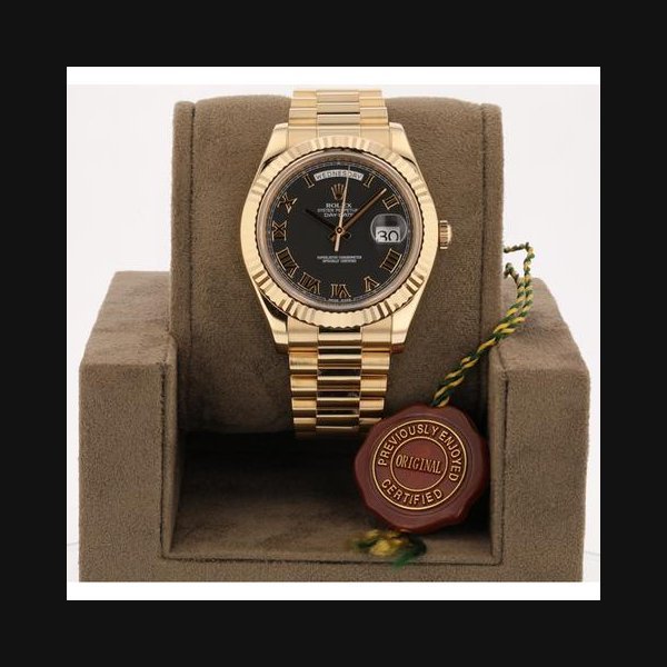 Rolex Rolex Day-Date II41mm Everose President 218235 Matt Black Gold Roman