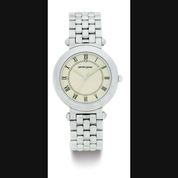 GERALD GENTA. AN 18K WHITE GOLD WRISTWATCH WITH CENTER SECONDS AND BRACELET SIGNED GERALD GENTA, CASE NO. 52116, REF. G3267.7, CIRCA 1995