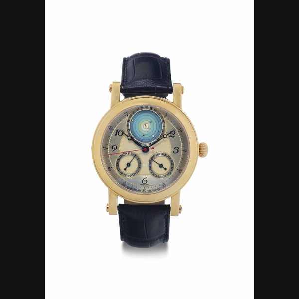 Christiaan Van Der Klaauw. A Fine 18k Pink Gold Automatic Planetarium Calendar Wristwatch SIGNED CHRISTIAAN VAN DER KLAAUW, JOURNE, NO. 45, MOVEMENT NO. 12'517, CIRCA 2002