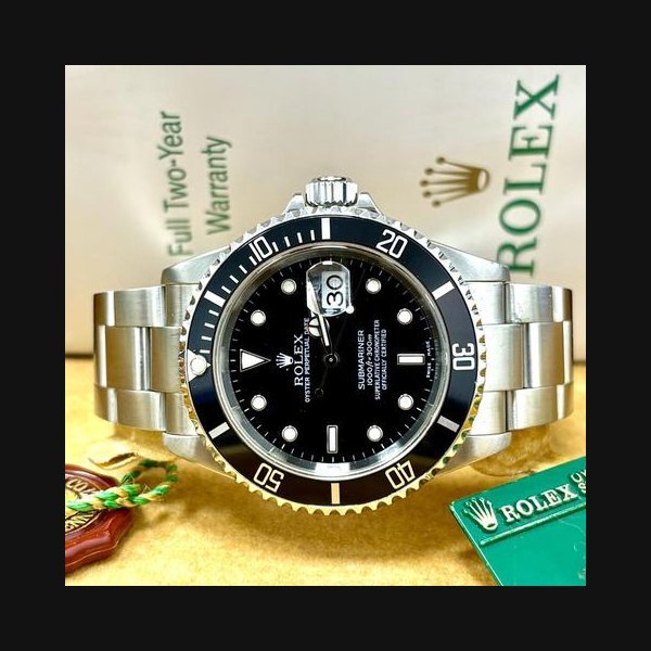 rolex Rolex Submariner Date16610 40mm Black Dial Box + Papers
