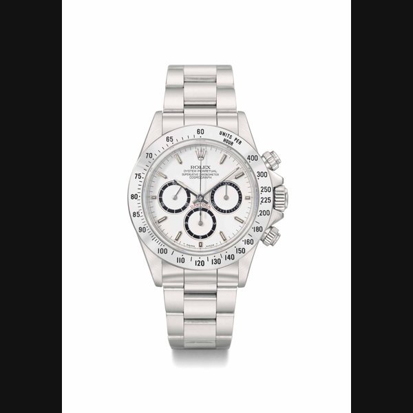 Rolex Rolex. A rare and historically important stainless steel automatic chronograph wristwatch with bracelet, original guarantee and box SIGNED ROLEX, OYSTER PERPETUAL, SUPERLATIVE CHRONOMETER, COSMOGRAPH, DAYTONA, REF. 16520, CASE NO. L346324, MANUFACTURED IN 1989