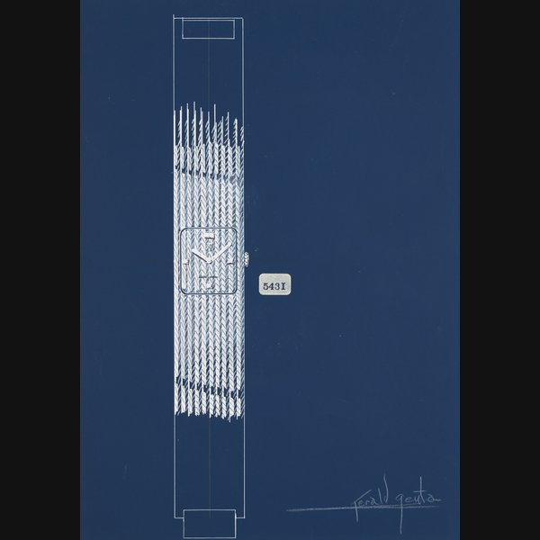 Gérald Genta Design of a Audemars Piguet bracelet watch with accompanying NFT  Circa 1980