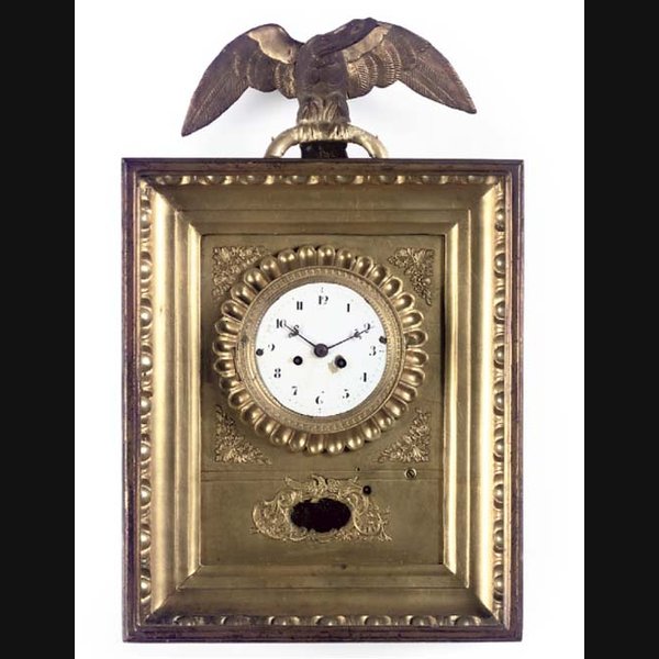 An Austrian giltwood striking wall clock, mid 19th Century, with later musical movement