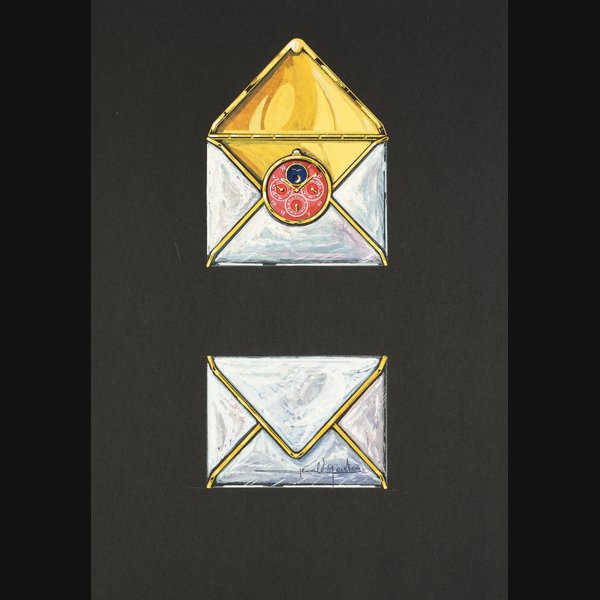 Gérald Genta Design of a card holder in a form of an envelope with accompanying NFT  Circa 1988
