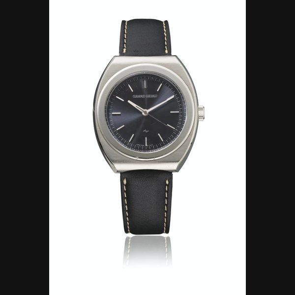 Seiko GRAND SEIKO. A VERY RARE, POSSIBLY PROTOTPYE STAINLESS STEEL TONNEAU-SHAPED WRISTWATCH WITH SWEEP CENTRE SECONDS