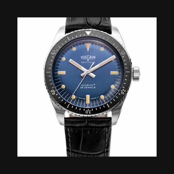 Vulcain VulcainSkindiver Nautique Blue - Black Leather Strap Alligator Print - OFFICIAL DEALER - FACTORY NEW - FULL WARRANTY, Price & Market Data