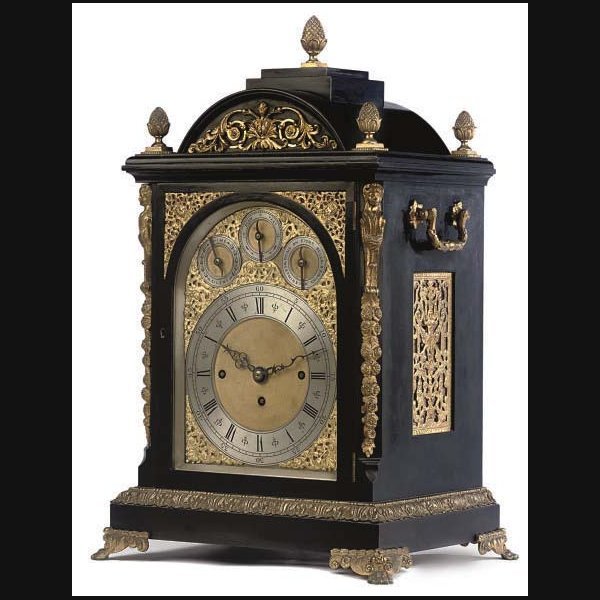 A late Victorian ebonised and gilt-brass mounted quarter-chiming eight day 'directors' clock CIRCA 1890
