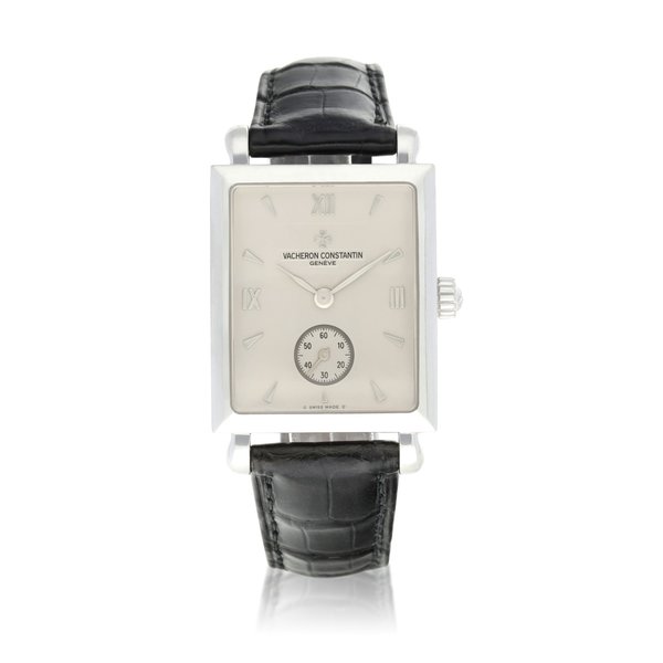 Vacheron Constantin Reference 91001 Les Historiques  A white gold rectangular wristwatch, Circa 1998